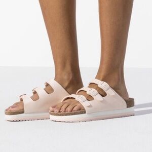 Birkenstock Papillio Florida 3-Strap Platform Sandals Icy Rose Arch 39 8-8.5